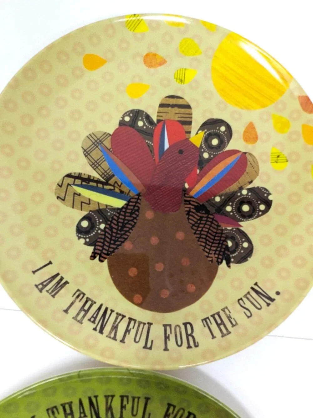 Pottery Barn Kids Thanksgiving Melamine Plates Turkey Thankful For Set Of 4